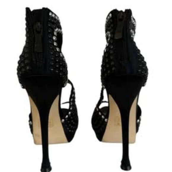 BEBE Cassandra Studded Booties Black/Silver Sz8 - Picture 3 of 5